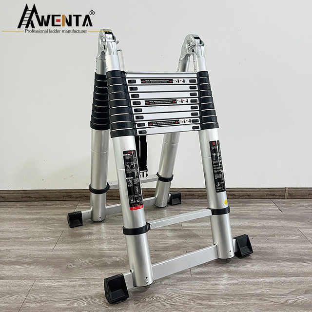 4m+4m Dual-purpose hinged telescopic ladder