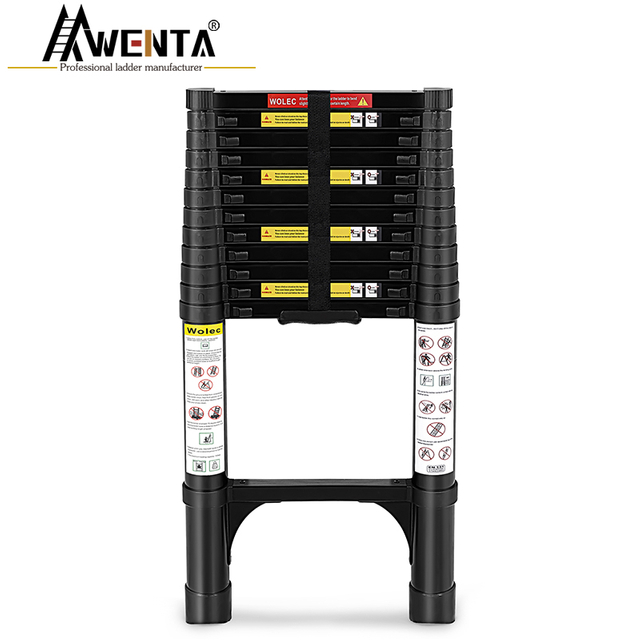 Aluminum Telescopic Black straight ladder