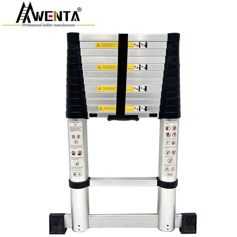 One-button telescopic ladder (with balance bar)