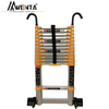 Aluminum Telescopic Straight Ladder yellow straight ladder (with balance bar + hook)