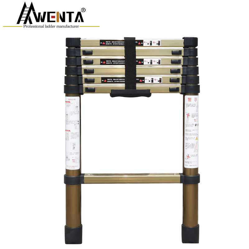 Aluminum Telescopic straight ladder Regular straight ladder champagne gold