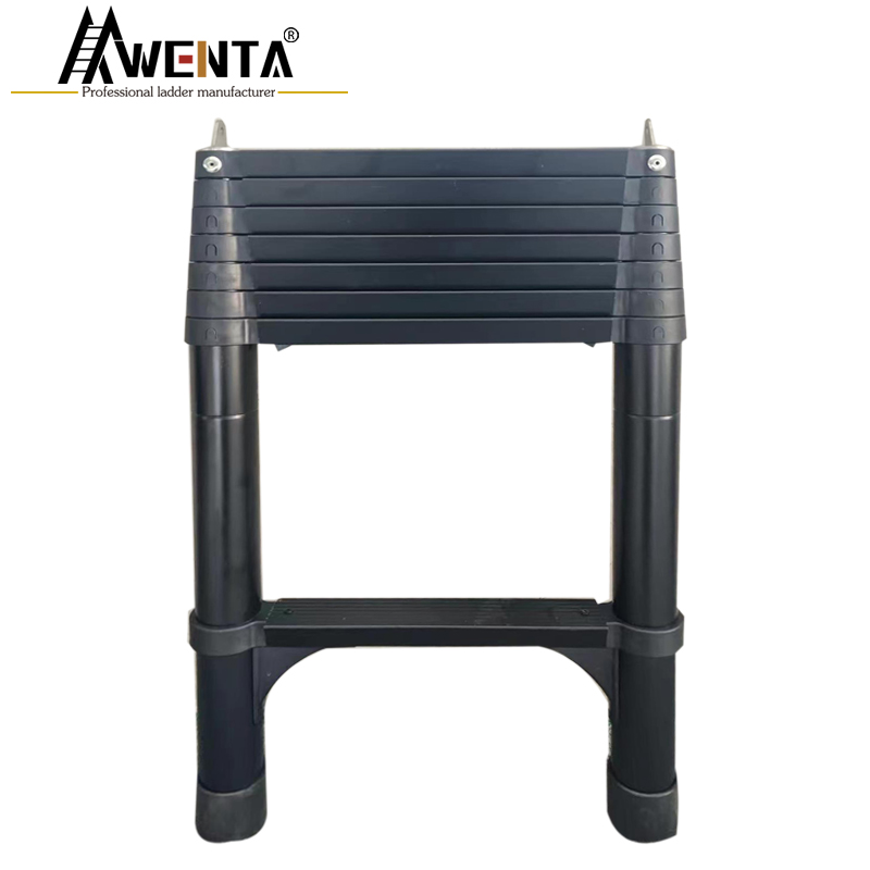 Aluminum Telescopic Straight Ladder Black aluminum tube one-touch telescopic with tent ladder (with tent hook)