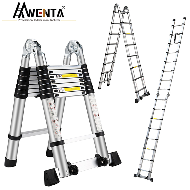 2.5m+2.5m Dual-purpose hinged telescopic ladder